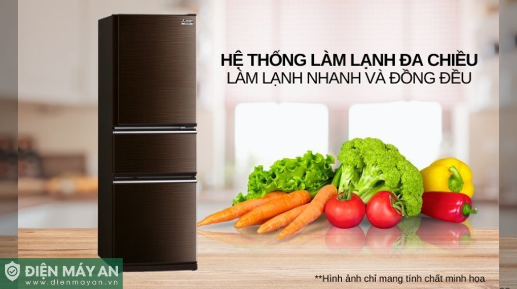 Tủ lạnh Mitsubishi Electric Inverter 330 lít MR-CX41ER-BRW-V